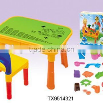 Kids summer toys Funny Sand Tool Sets Play Table with Stool and Chair