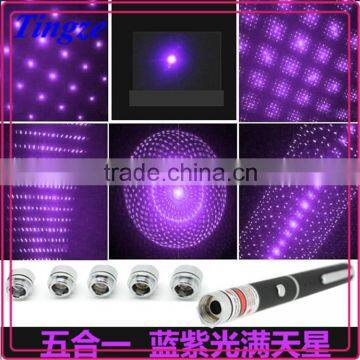 20mw 532nm Cheap Purple All Stars Aluminum Alloy Waterproof Laser Pointer