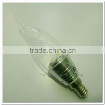 Glass e14 3w led candle bulb light