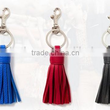 we make fashion customized design handmade leather tassel key chain