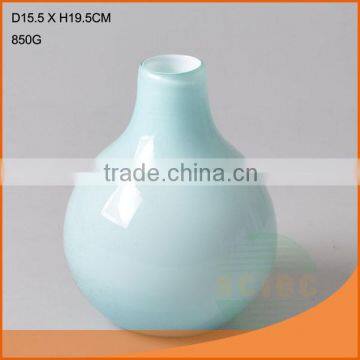 New design glass light blue flower vase