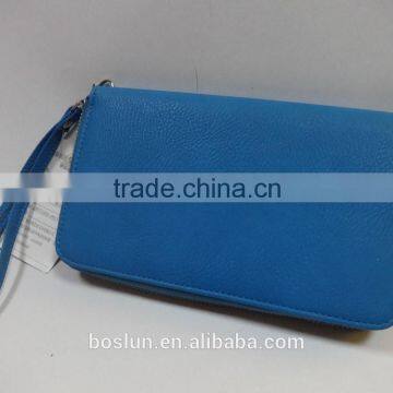 2014 Best selling blue color PVC leather material fashion ladies wallet