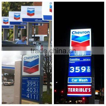 Custom size gas station outdoor advertising pylon sign