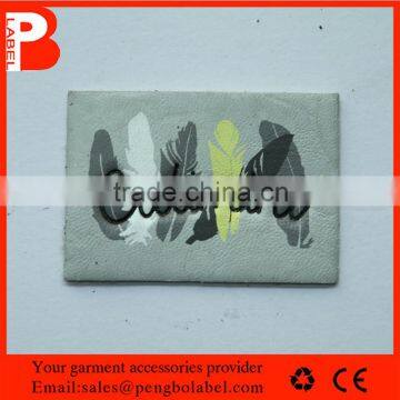 Custom Eco-Friendly embossed Printing Clothing China PU leather badge