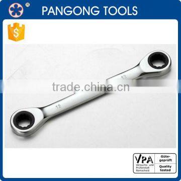 15mm Chrome Vanadium Steel Double Ratchet Offset Ring Spanner Wrench