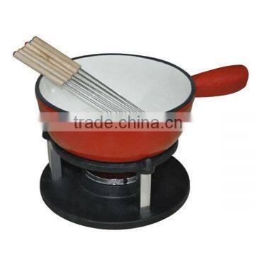 enamel cast iron fondue pot cheese pot