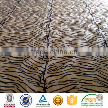 Animal print upholstery zebra stripe design printed S wave brush velboa fabric