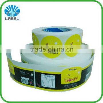 custom adhesive food sticker label vinyl roll logo label glass bottle label printing