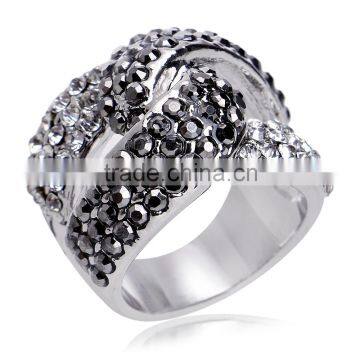 18k White Gold Ring GP Multi Austrian Crystal Knotted Rings