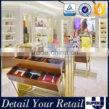 modern retail leather goods display furniture stand for shop