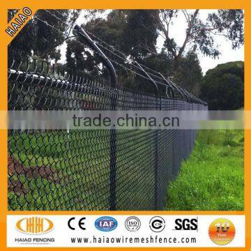 PVC coated chain link fence with barbed wire for sale
