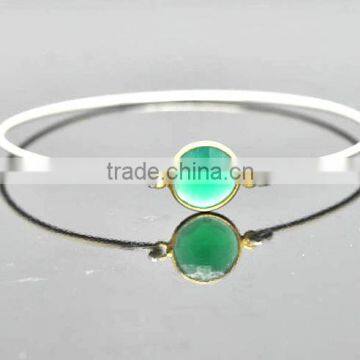 Natural Green Onyx Gemstone Bangle