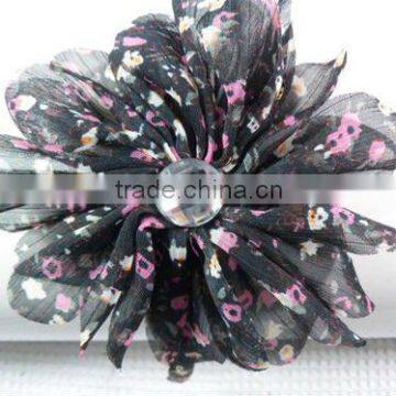 Nylon Flower Rhinestone Hair Band