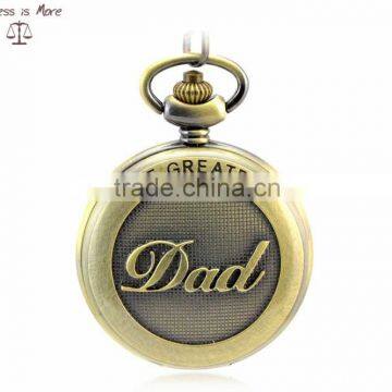 wholesale Antique brass pocket watch necklace as Best love for dad