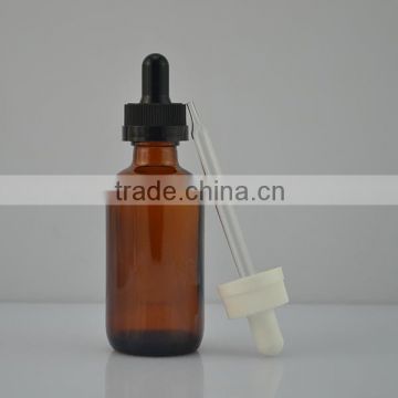 60ml amber white boston round glass dropper bottle