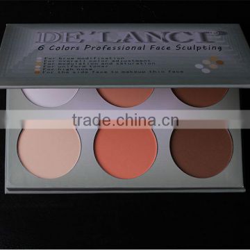 2016 new products 6 color Pressed Powder Foundation dry contour palette