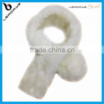 white color plain best selling faux fox fur scarf