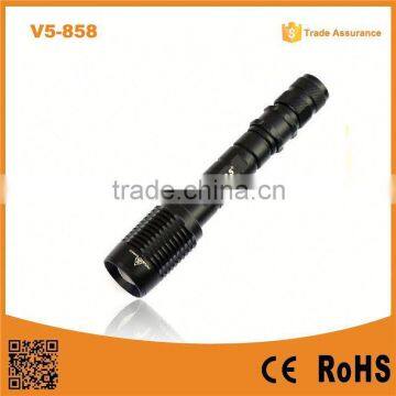 V5-858 High Quality XM-L T6 led High Power Torch Zoomable Torch light long distance