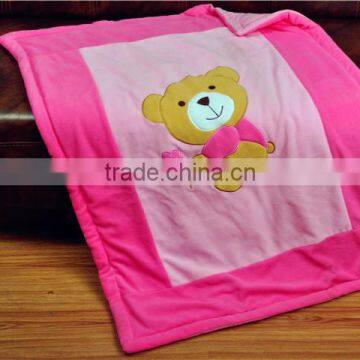 Fleece Applique Embroidery Disposable Plush Animal Design Baby Blanket photo-3