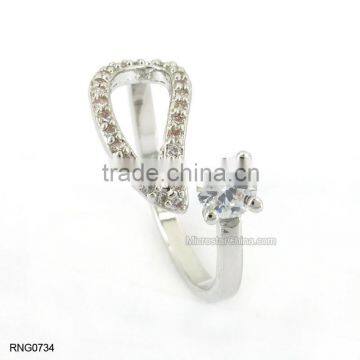 White Diamond Ring Engagement Wedding Antique Copper Ring Plated White Gold photo-6