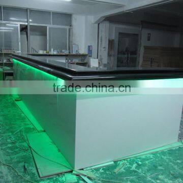 Nightclub Bar Counter,Led Counter, L-Shape led light reception desktop Designs