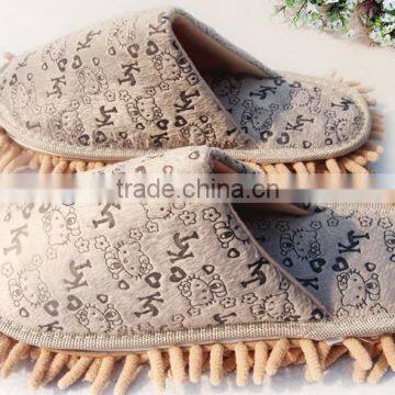 2013-2014cute colorful hello kitty chenille cleaning slippers