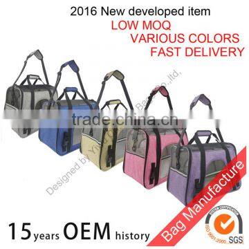 various color pet carry bag 2 tones oxford airline approved car dog carrier