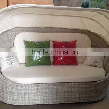 Elma Best Selling Outdoor Garden Furniture Aluminum Daybed with canopy Anti-UV Resort Hotel Sunbed