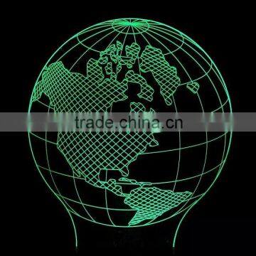 3D Optical Illusion Earth Night Lamp Night Light 10 Colorful LEDs Ultra-thin Acrylic Light Panel AA Battery or DC 5V photo-4