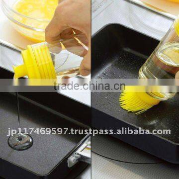 japanese kitchen utensils gift frying pan plastic oil tools pot with washable silicone brush