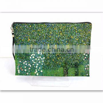 Klimt oil painting document bag polyester printed hand bag and file holder