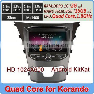 Ownice C200 Quad Core Cortex A9 2G DDR3 gps navigation system for ssangyong korando 2014 HD 1024*600 Support OBDll