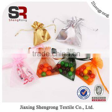 Factory supplier popular design cheap custom organza bag, organza drawstring bag