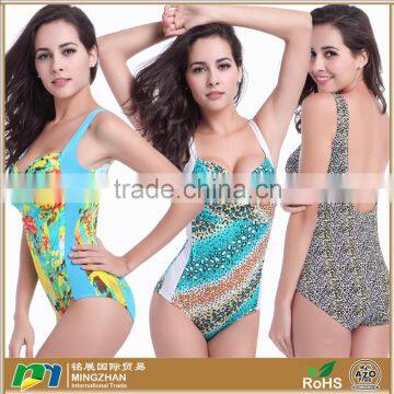 Women's Printed Spandex Nylon Backless One Piece Swimsuit Bikini