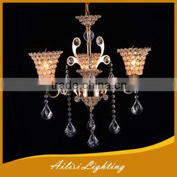 Antique Top Sale High Quality Gold Crystal Chandelier With 3 Lights photo-1