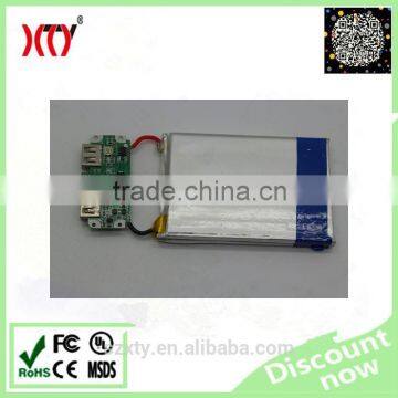 China 3.7V lipo battery rechargeable with wires pcm XTY045064 3.7V 1800mah