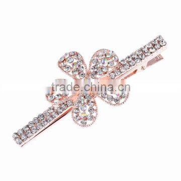 New Fashion Hair Accessory Design Floral Crystal Shiny Hairpin Hair Clips Foe Women