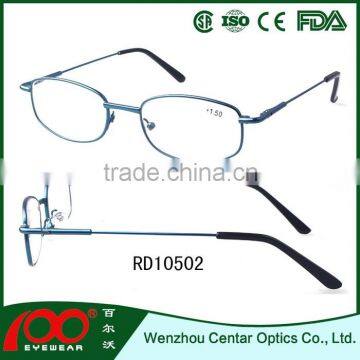 2015 Classical 180 spring hinge reading glasses;Unisex Metal reading glasses; Simple unbreakable reading glasses