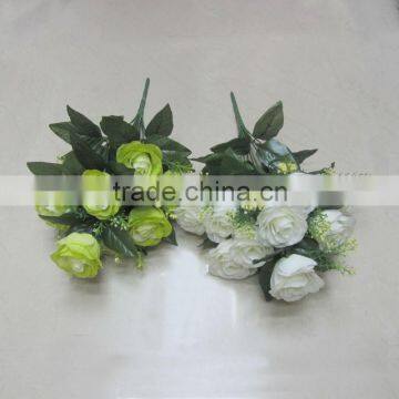12 heads artificial flower tea rose