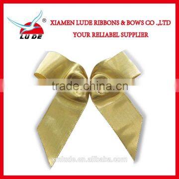 Gold Metallic Ribbon Bow With Tie for Decoration photo-3