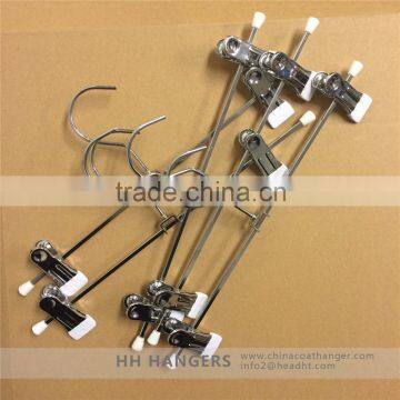 White Tips Metal Adjustable Wire Trousers/ Skirt/ Pants Coat Hanger photo-2