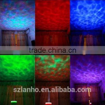 2016 new hot sale 12 LED Aurora Master Romantic Ocean Waves Projector Light Daren Night Speaker