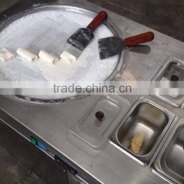 Flat Pan Rolls With 6 Tanks Keep Fresh Stir Ice Cream Machine Good Quality Good Price photo-2