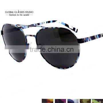 New Special Fashion Design Camouflage Color SunCristial High Quality Classic UV400 Eyewear Sunglasses Glasses 605M