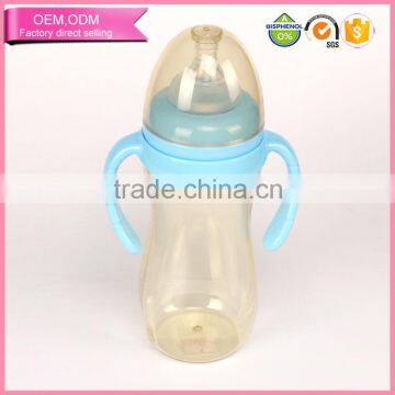 BPA free baby milk feeding ppsu nursing bottle with silicone nipple and handle