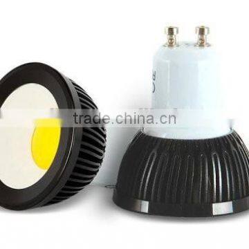 GU10 3w/4w cob led spot light lamp bulb black alminum alloy house with white reflect