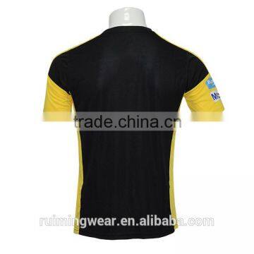 Black Yellow Soccer Jersey for Men Sportswear With Football Jersey Patches photo-6