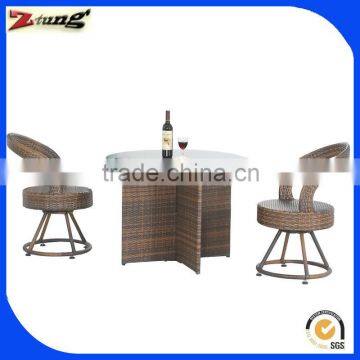 ZT-1123CT all weather Aluminum rattan Rotating cafe furniture