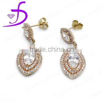 Zircon gemstone wholesale cheap brass earring