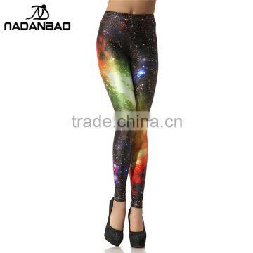 Black Milk Woman Leggins Slim Elastic Knitted Galaxy Print Leggings Skinny Pants